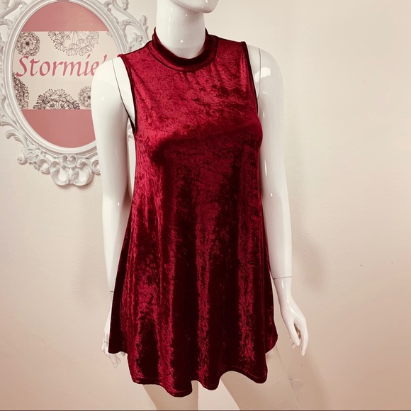 Maroon Velvet Dress Tunic - Picture 2 of 7